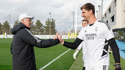 Ancelotti y Courtois comparecerán en rueda de prensa antes del entrenamiento