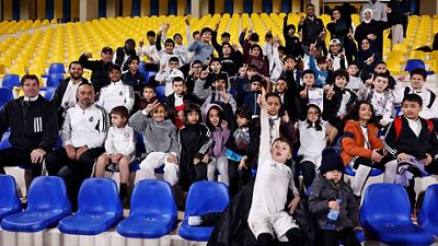 Beneficiaries of the school in Riyadh get to watch the training session