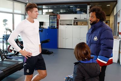 marcelo visita al equipo en la ciudad real madrid