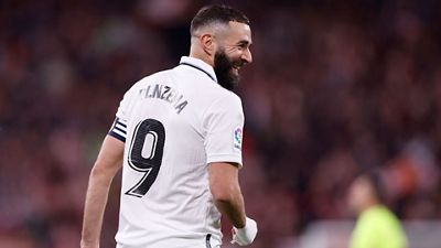 Benzema's superb volley to draw level with Raúl's 228 league goals