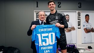 Courtois, 150 encuentros de Liga con el Madrid: 'Llevamos tres partidos con la portería a cero'