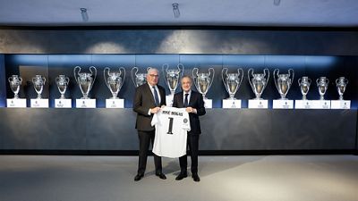 Florentino Pérez e José Bogas, conselheiro delegado da Endesa, assinaram o acordo de cooperação para as escolas da Fundação em Espanha, Portugal e Marrocos.