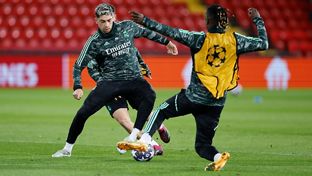 A equipa treinou em Anfield