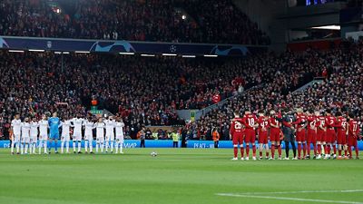 A minute's silence at Anfield in memory of Amancio