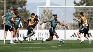 Last training session before the Liverpool game