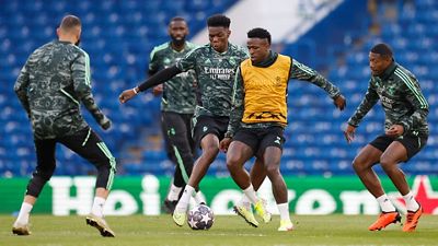 A equipa treinou em Stamford Bridge