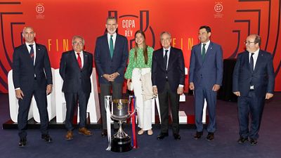 Recepción con el rey antes de la final de Copa