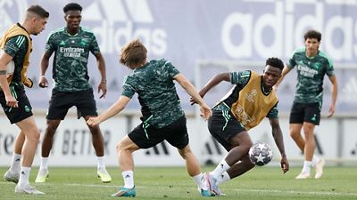 Dernier entraînement avant la réception de Manchester City