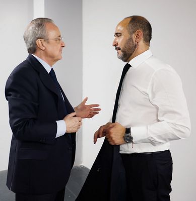 florentino pérez saludó a los jugadores por el pase a la final four