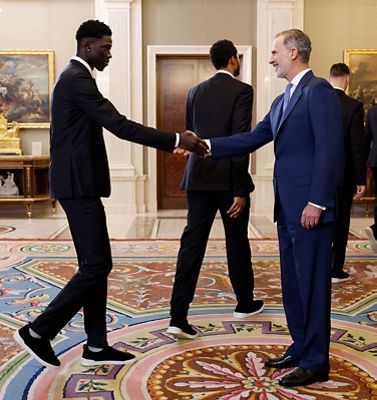 el rey felipe vi recibe a los campeones de europa