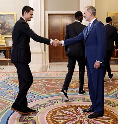 el rey felipe vi recibe a los campeones de europa