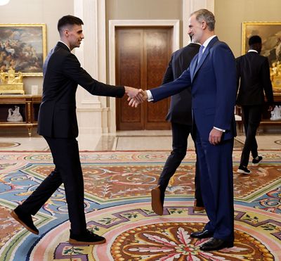 el rey felipe vi recibe a los campeones de europa