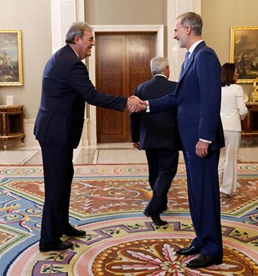 el rey felipe vi recibe a los campeones de europa