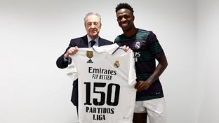 Vini Jr. alcanza los 150 partidos de Liga