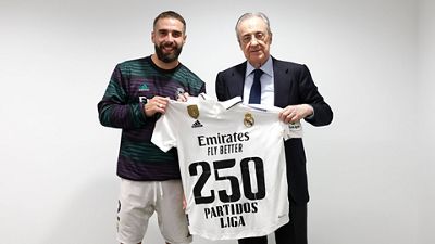 Carvajal, 250 partidos en Liga