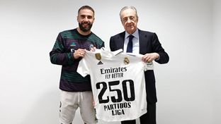 Carvajal, 250 partidos en Liga