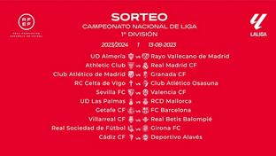 Athletic Club-Real Madrid the opening fixture in LaLiga 2023-24