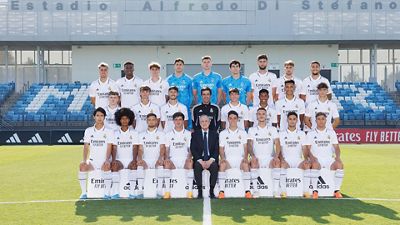El presidente, con el Castilla antes de la final por el ascenso