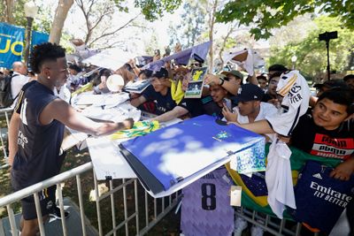 encuentro con los aficionados en los ángeles