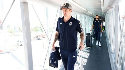 The team land back in Madrid