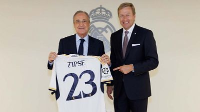 El presidente del Grupo BMW visita el Santiago Bernabéu
