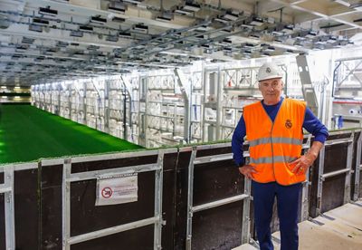 ancelotti en el hipogeo del bernabéu