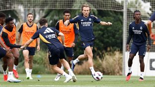 Último entrenamiento antes del partido contra la Real Sociedad