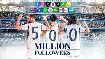 El Real Madrid supera los 500 millones de seguidores en redes sociales