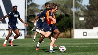 Último entrenamiento antes del encuentro contra el Atlético
