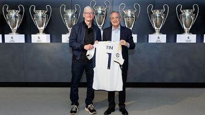 El presidente recibió a Tim Cook en la Ciudad Real Madrid