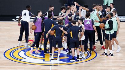 Último entrenamiento antes del partido frente a los Dallas Mavericks