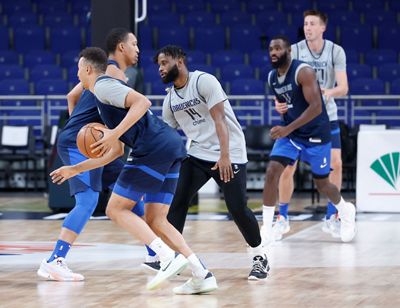 entrenamiento de los dallas mavericks en el wizink center