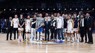 Real Madrid present Doncic with a replica of La Décima