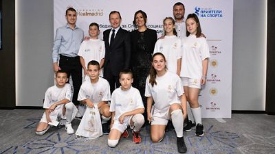 Butragueño attends the Foundation's school charity dinner in Bulgaria