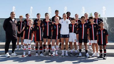 Hayley Raso greeted Australian participants at Foundation's clinic