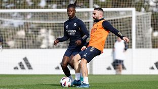 Último entrenamiento antes del partido contra el Sevilla