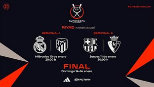 El Real Madrid-Atlético de semifinales de la Supercopa de España se jugará el 10 de enero