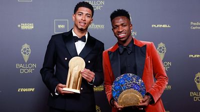 Bellingham wins Kopa Trophy and Vini Jr. scoops Socrates Award