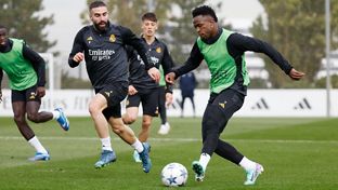 Último entrenamiento antes del partido frente al Braga