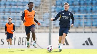 Último entrenamiento antes del partido contra el Valencia
