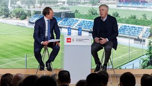 Ancelotti, en el inicio del curso 2023/24 de la Escuela Universitaria Real Madrid Universidad Europea