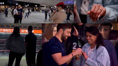 Una pedida de mano muy especial… en el Bernabéu