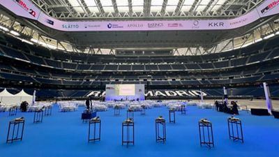 Event on the pitch, blue floor