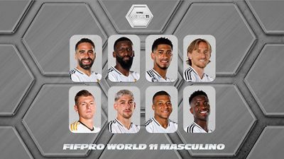 Carvajal, Rüdiger, Bellingham, Modric, Kroos, Valverde, Mbappé y Vini Jr., candidatos al FIFPRO World11 Masculino de 2024