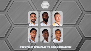 Carvajal, Rüdiger, Kroos, Bellingham, Vini Jr. et Mbappé, dans le FIFPRO World 11 Masculin de 2024
