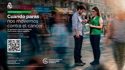 El Real Madrid se suma a la cuestación de la Asociación Española Contra el Cáncer