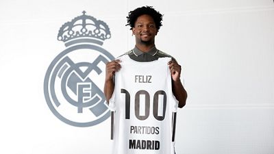 Feliz, 100 partidos con el Real Madrid