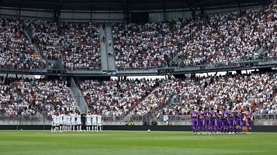 Minute of silence for Franco Baresi before the Real Madrid-Fiorentina match