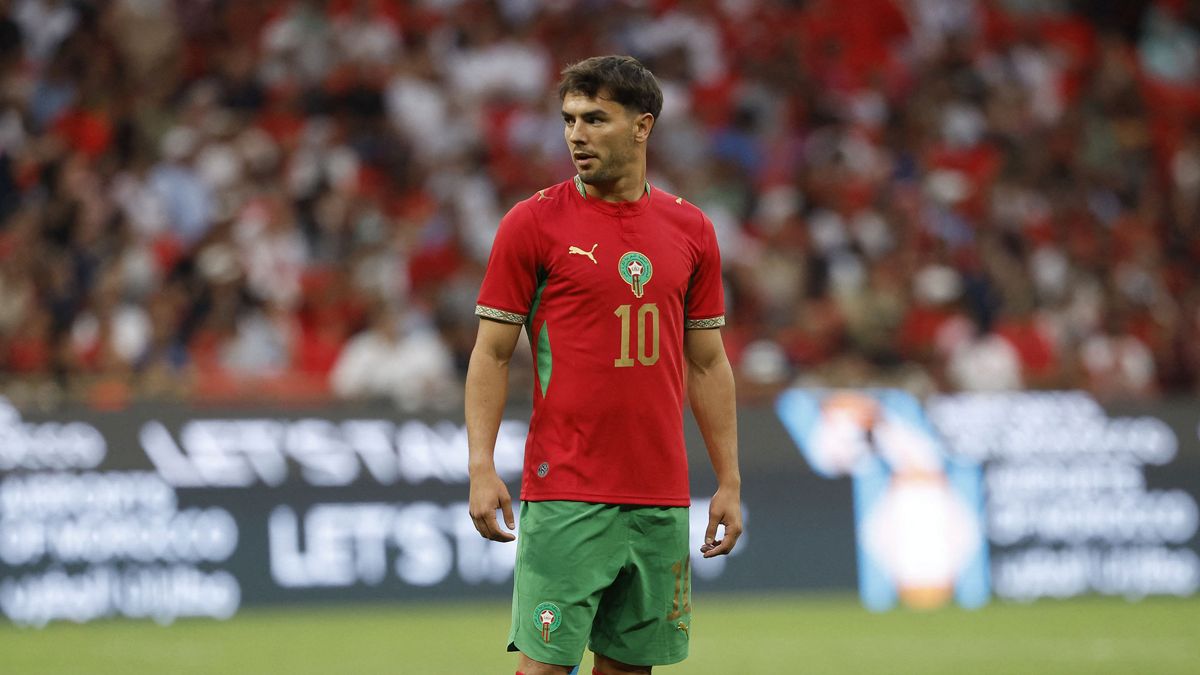 Brahim Díaz durante una convocatoria con Marruecos