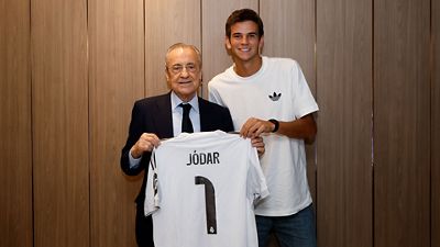 The president with Jódar at the Movistar Arena